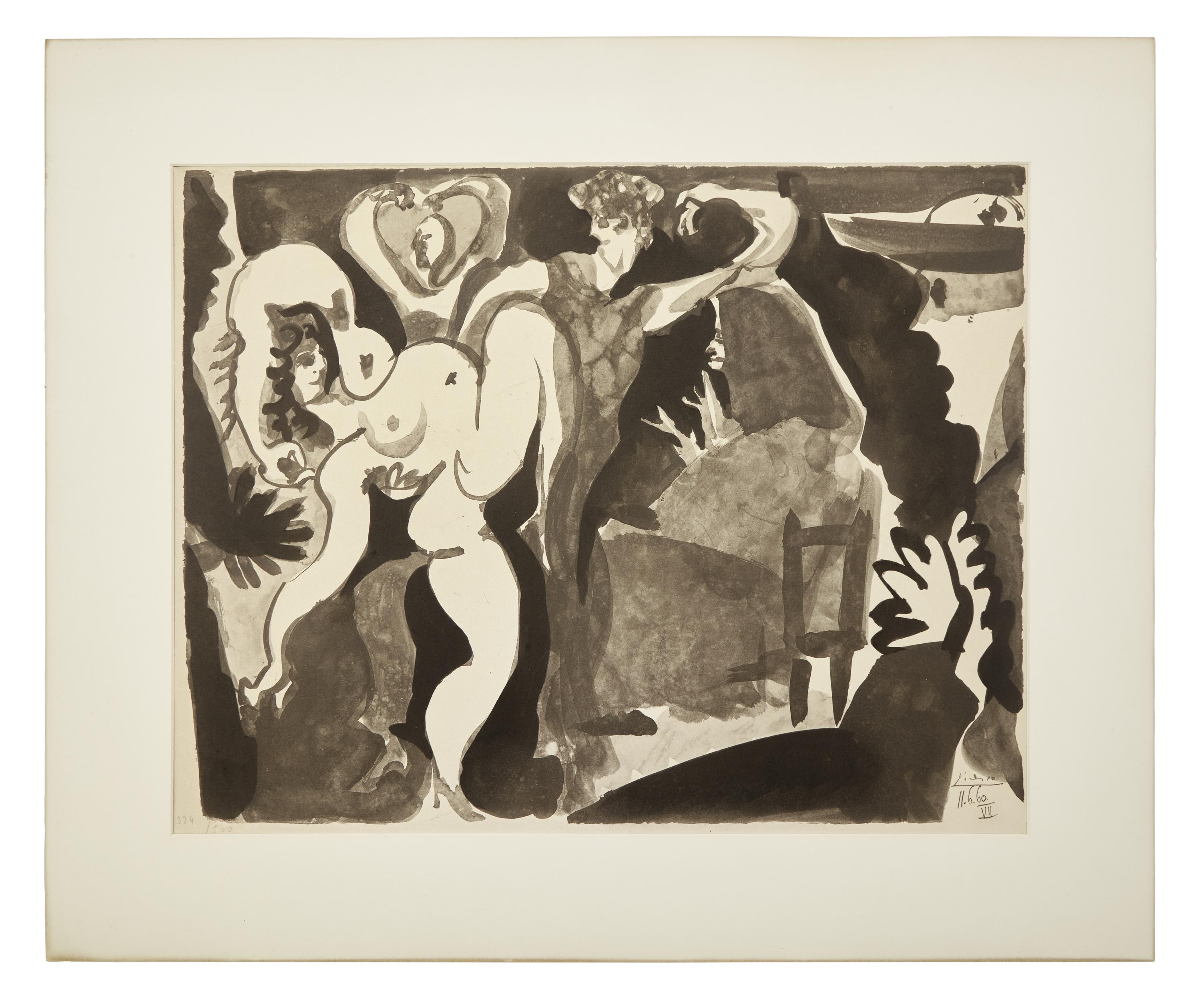 A pair of prints from T oros.15 lavis inédits. Poème de Pablo Neruda. Traduit par Jean Marcenac,1960 (Picador et danseurs VII; Picador et femme)