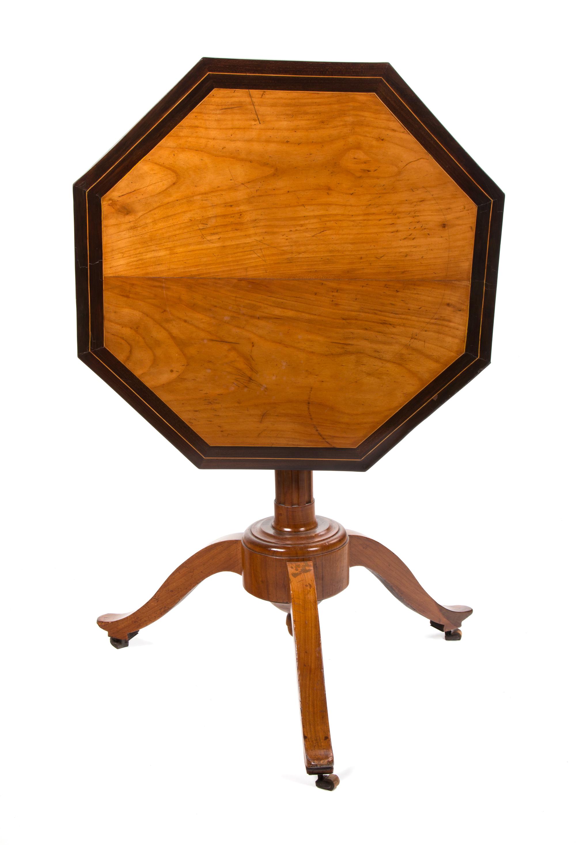 A Biedermeier Fruitwood Tripod Table Height 26 1/2 x diameter 27 inches. — MID-19TH CENTURY
