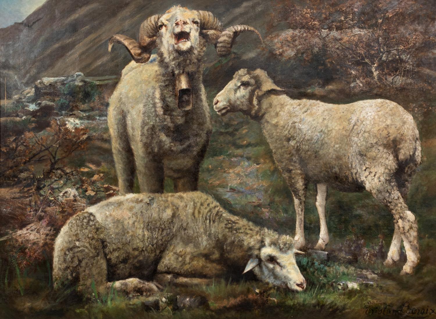 Tristan Lacroix, (French, 1849-1914), A Flock of Sheep