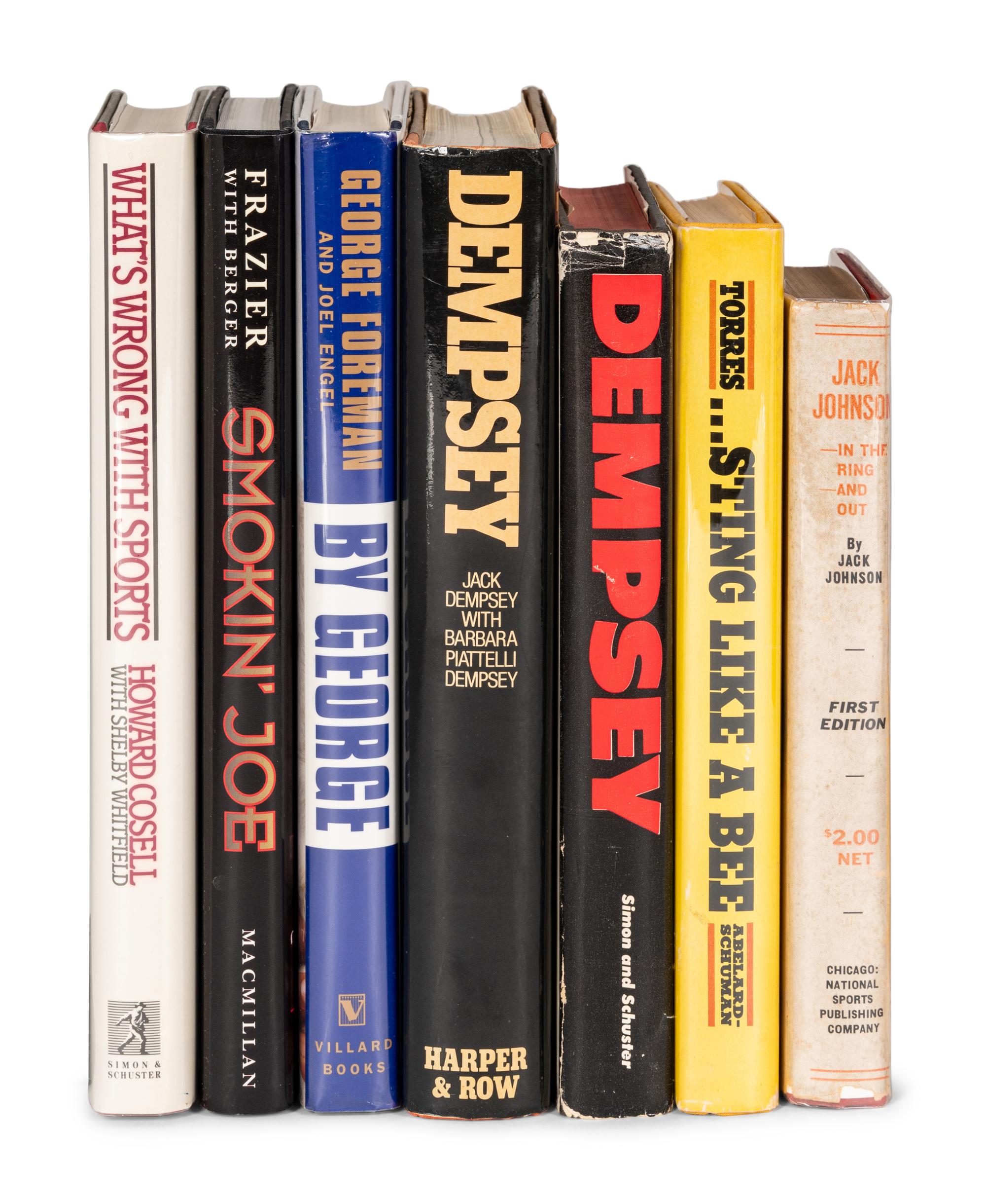 A Group of Seven Books on Boxing Including Signed Autograph Editions
