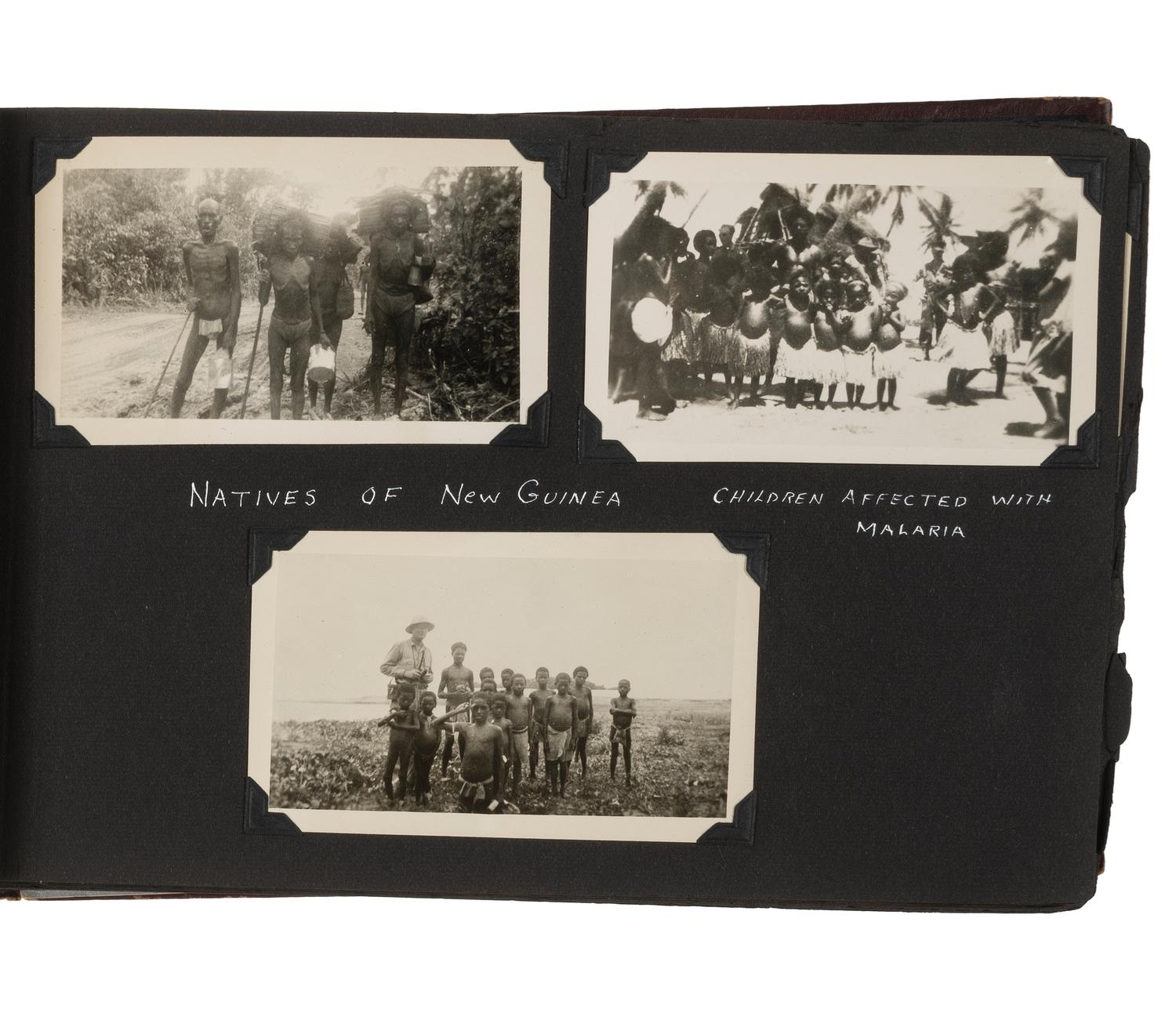 [WORLD WAR II]. Photograph album detailing the experiences of two Indiana military units in the Pacific Theater. Oro Bay, New Guinea, and Tacloban & Leyte, Philippines: n.p., 1944-1945.