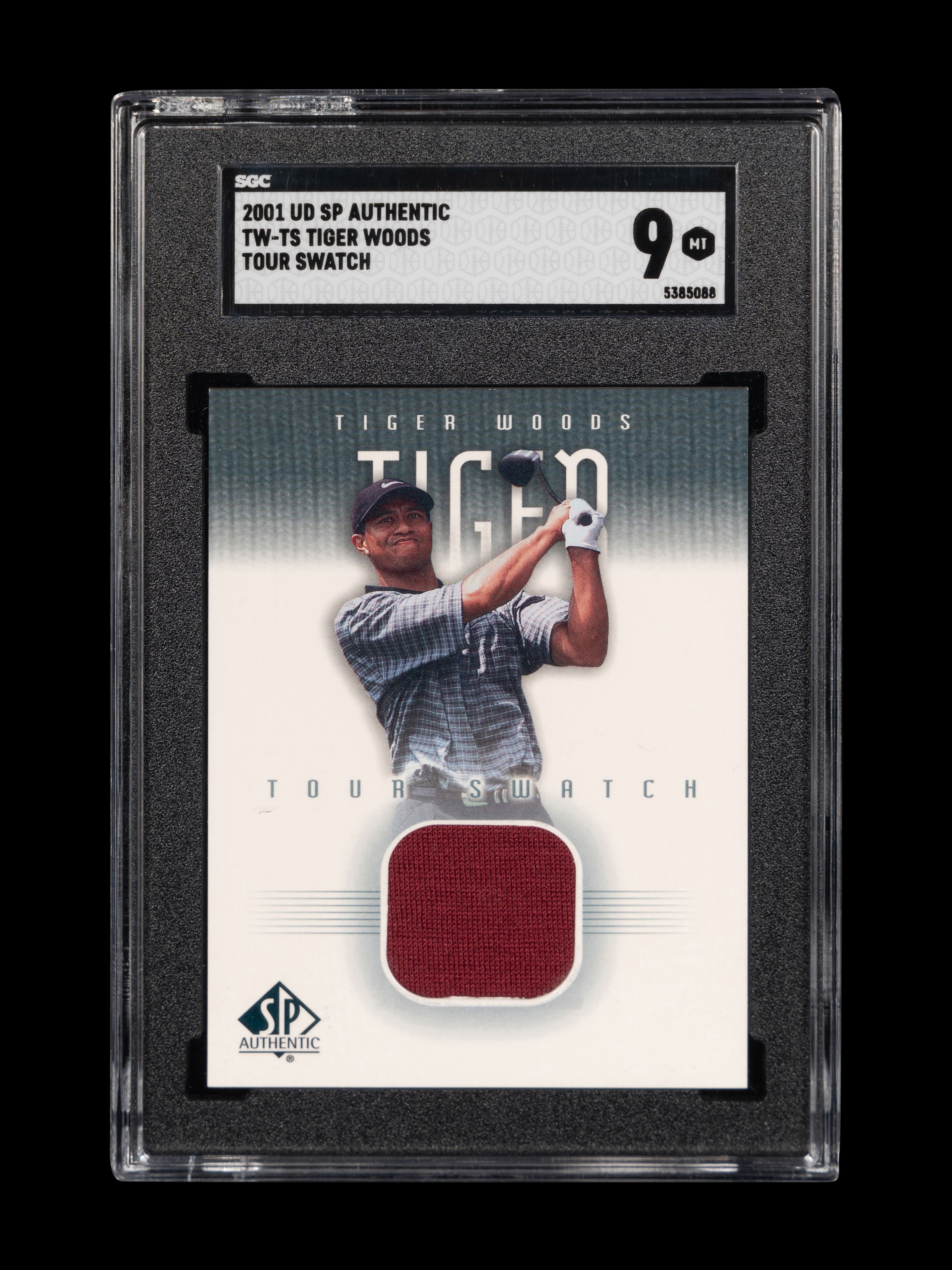 A 2001 Upper Deck SP Authentic Tiger Woods Tour Swatch | Freeman's