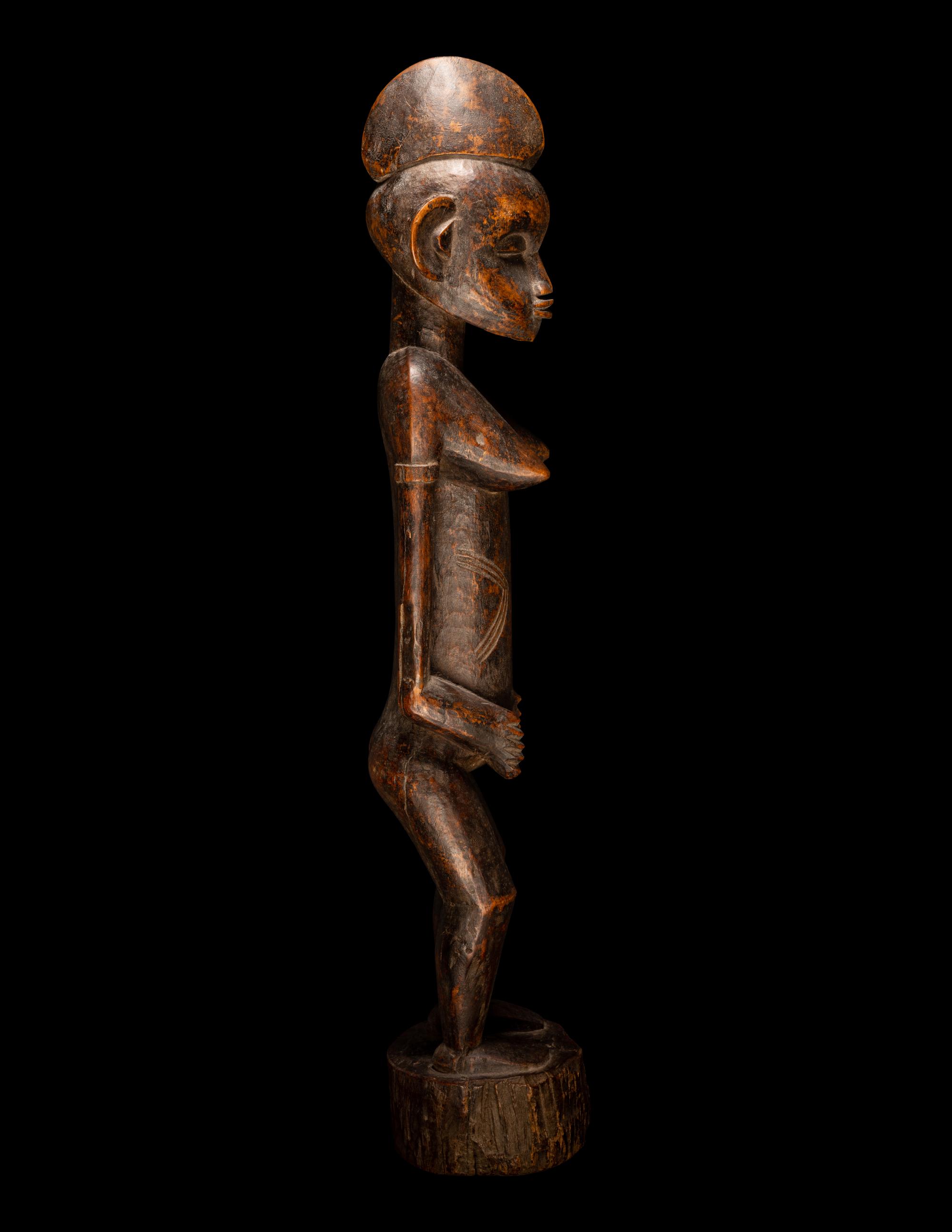 A Baule Wood Standing Female Figure