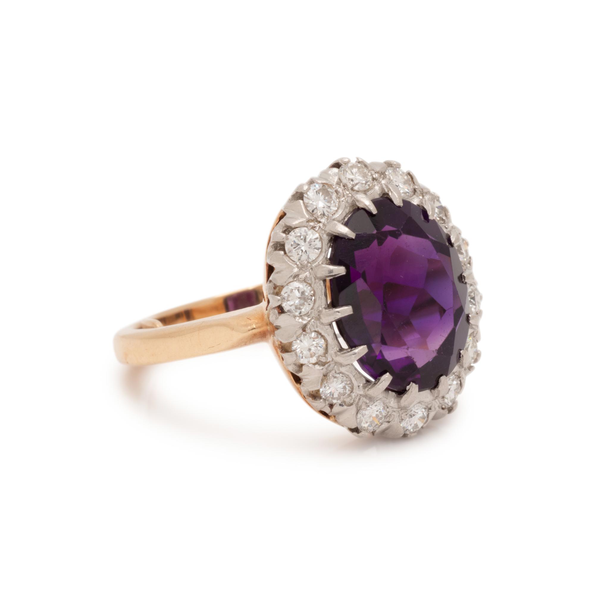 AMETHYST AND DIAMOND RING