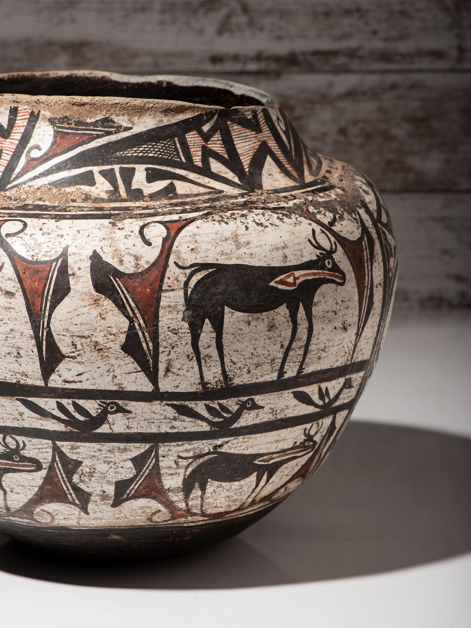 Zuni Polychrome Pottery Olla