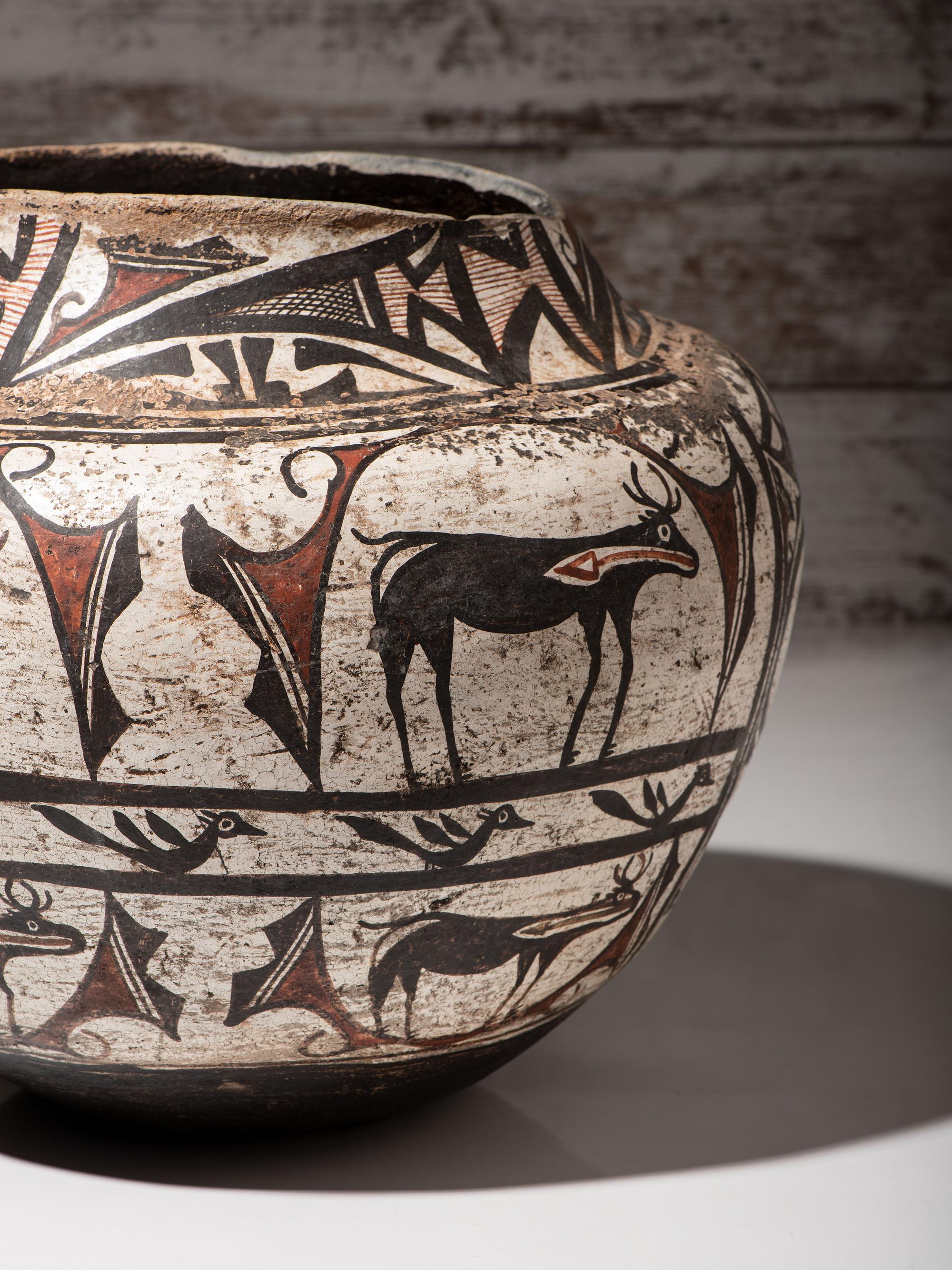 Zuni Polychrome Pottery Olla