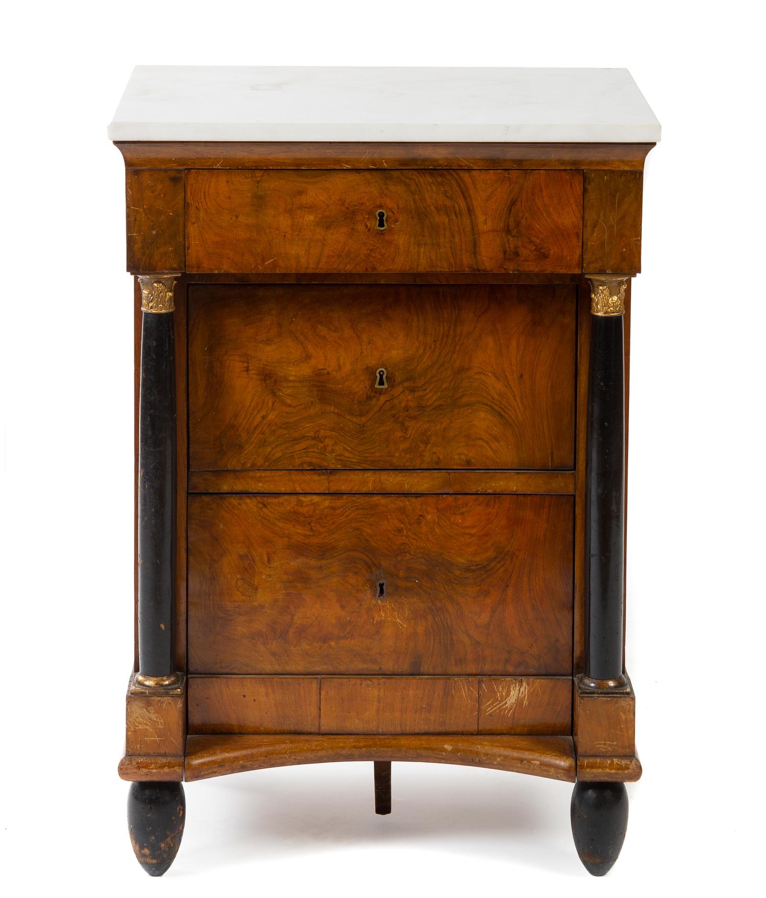 An Empire Style Mahogany Commode Height 37 x width 25 1/2 x depth 19 inches. — 19TH CENTURY