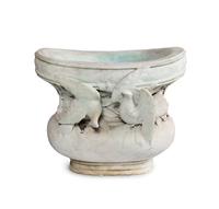 A Carved Variegated Marble Jardinière