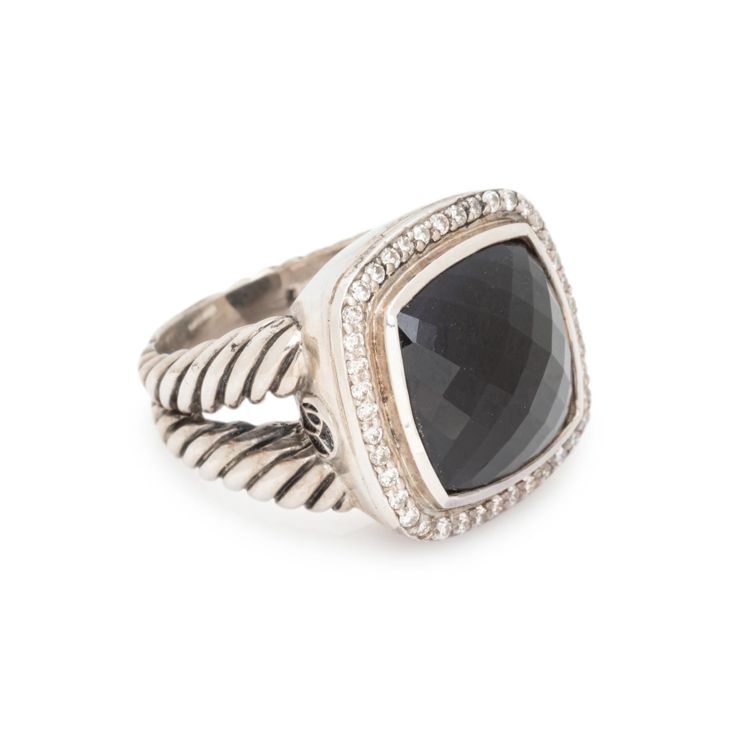 DAVID YURMAN, STERLING SILVER, ONYX AND DIAMOND 'ALBION' SET