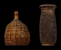 Two Japanese Ikebana Bamboo Baskets