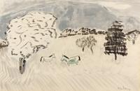 Milton Avery, (American 1885-1965), Country Horses, 1962