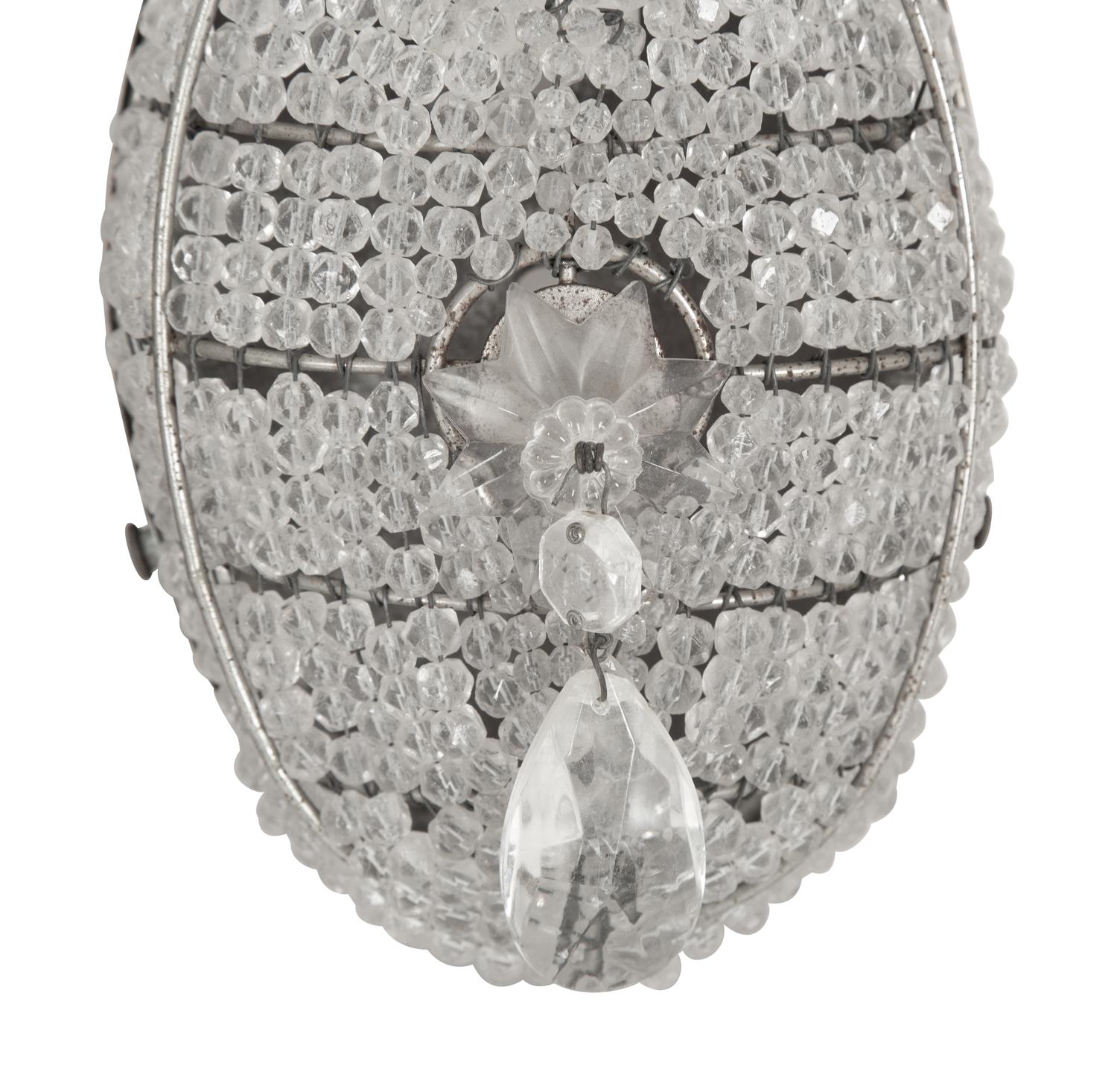 Four Regency Style Beaded Oval Wall Sconces