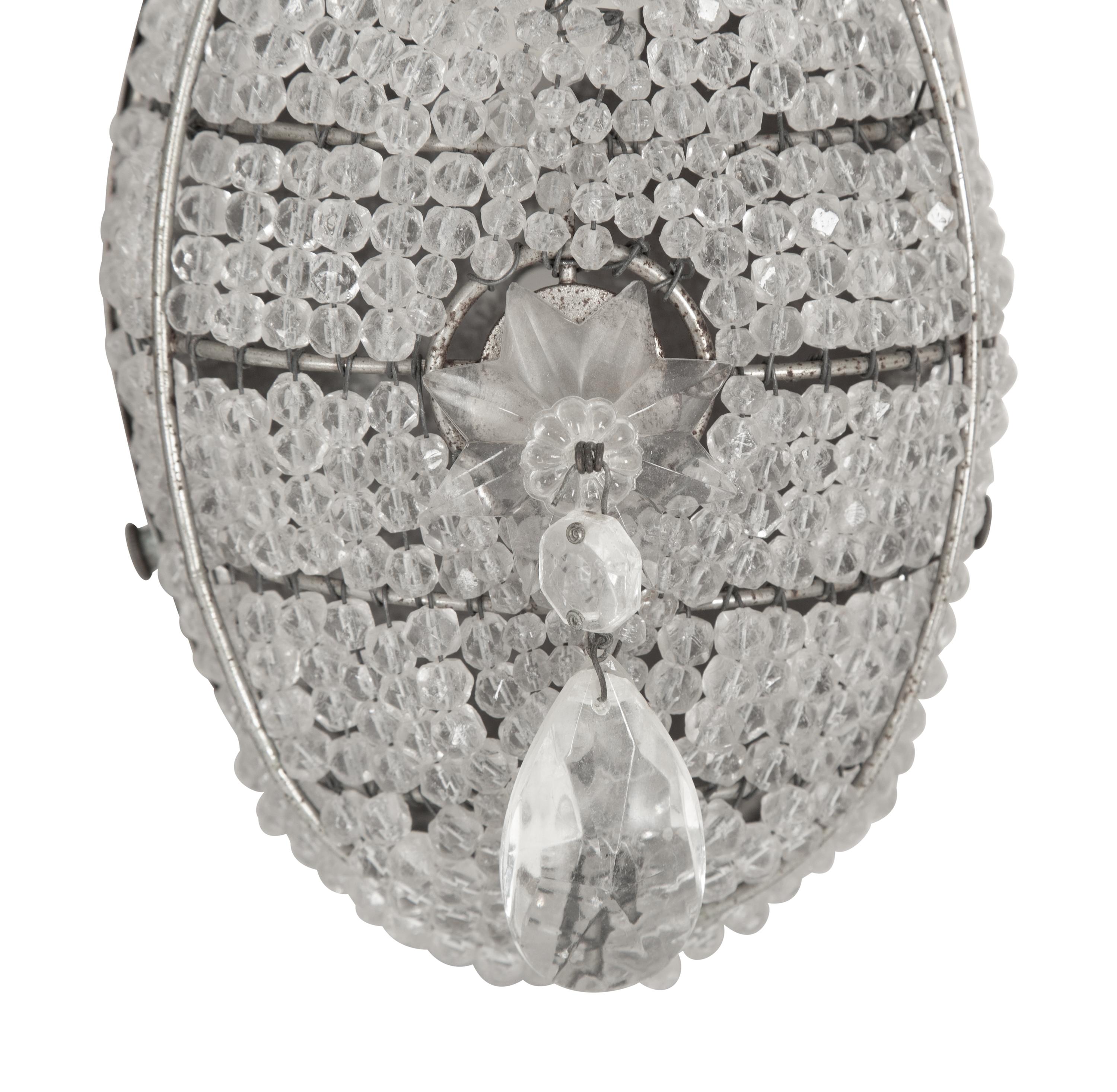 Four Regency Style Beaded Oval Wall Sconces