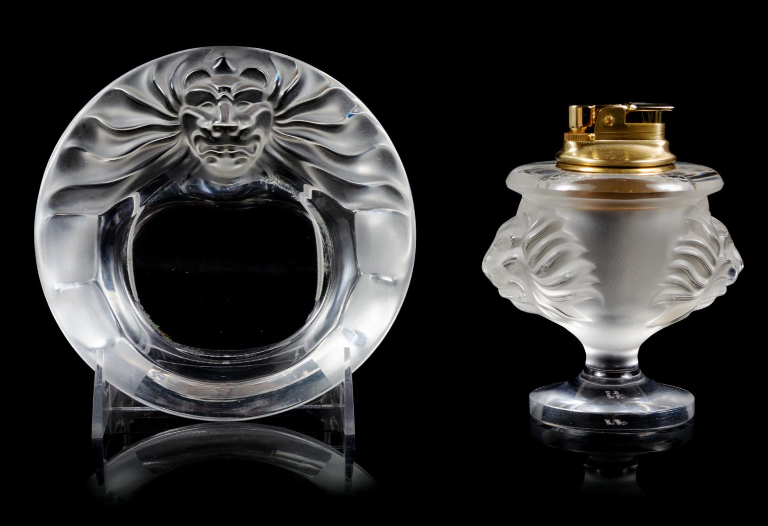 A Lalique Two Part Smokers Set