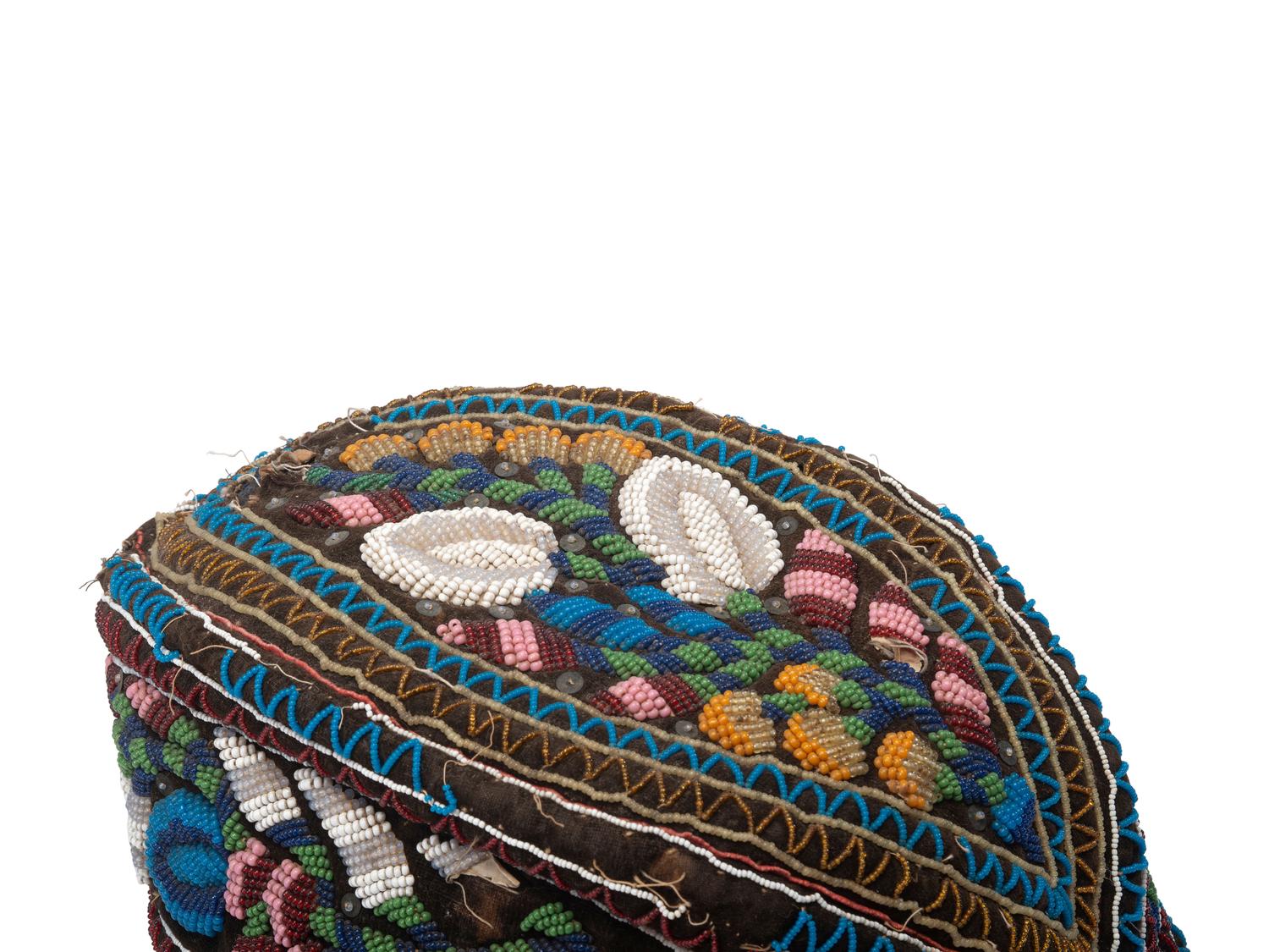 Haudenosaunee Beaded Purse, Moccasins, and Glengarry Cap