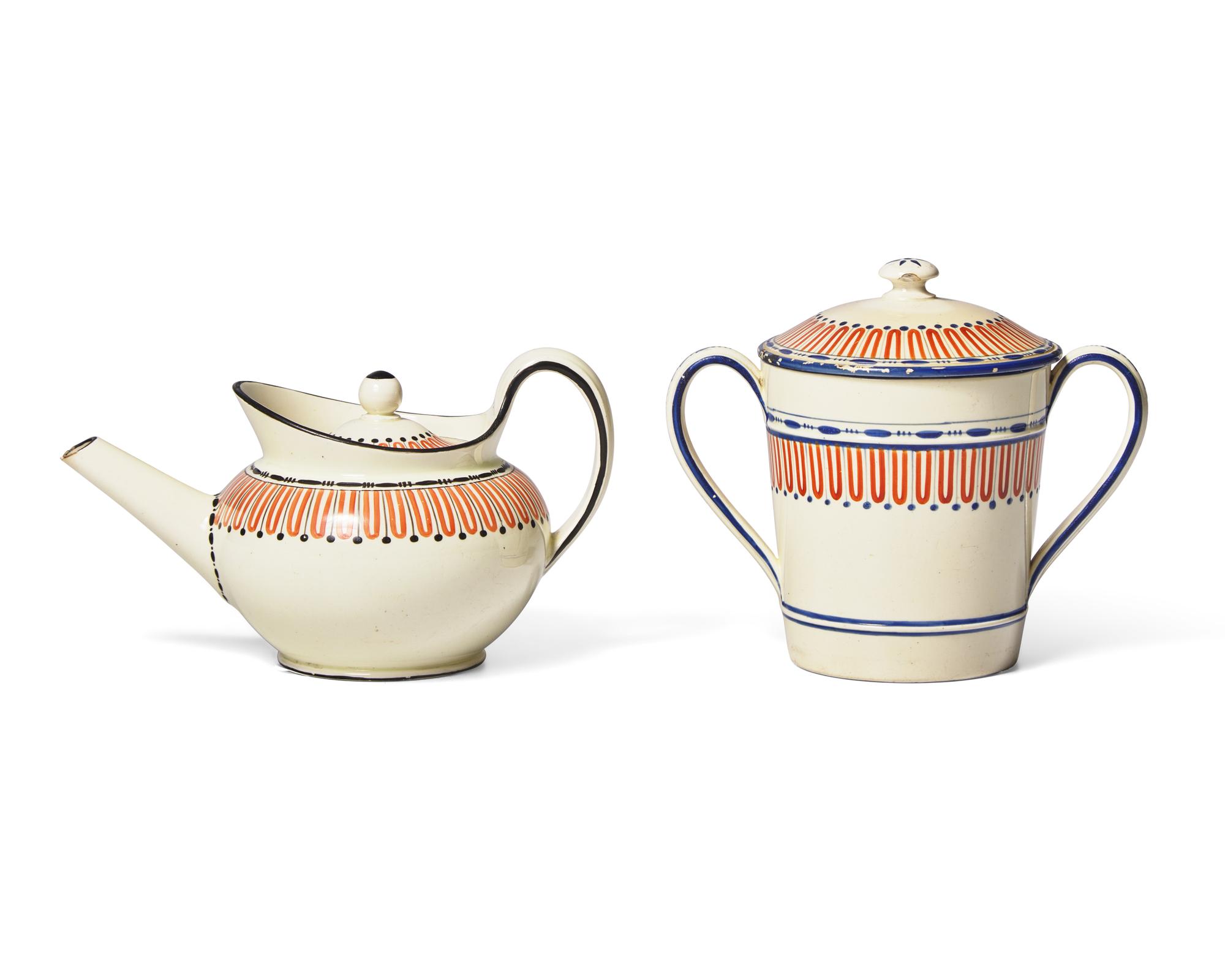 Two Wedgwood Creamware Teawares