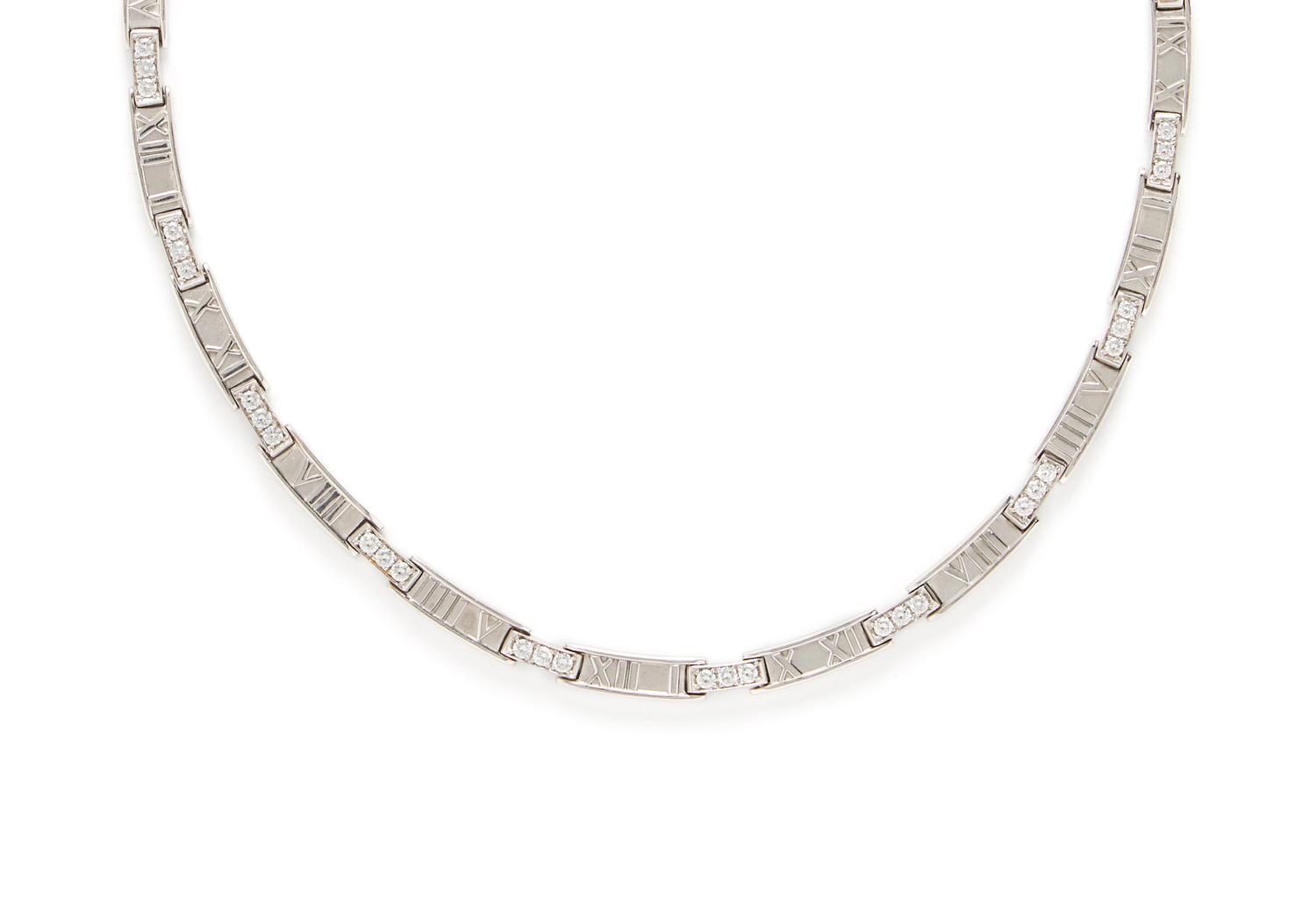 TIFFANY & CO., WHITE GOLD AND DIAMOND 'ATLAS' COLLAR NECKLACE