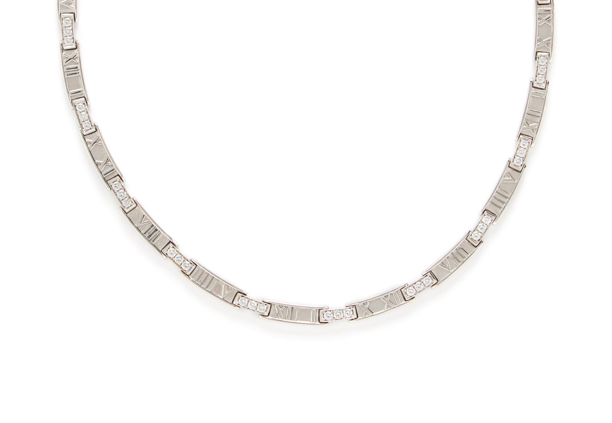 TIFFANY & CO., WHITE GOLD AND DIAMOND 'ATLAS' COLLAR NECKLACE
