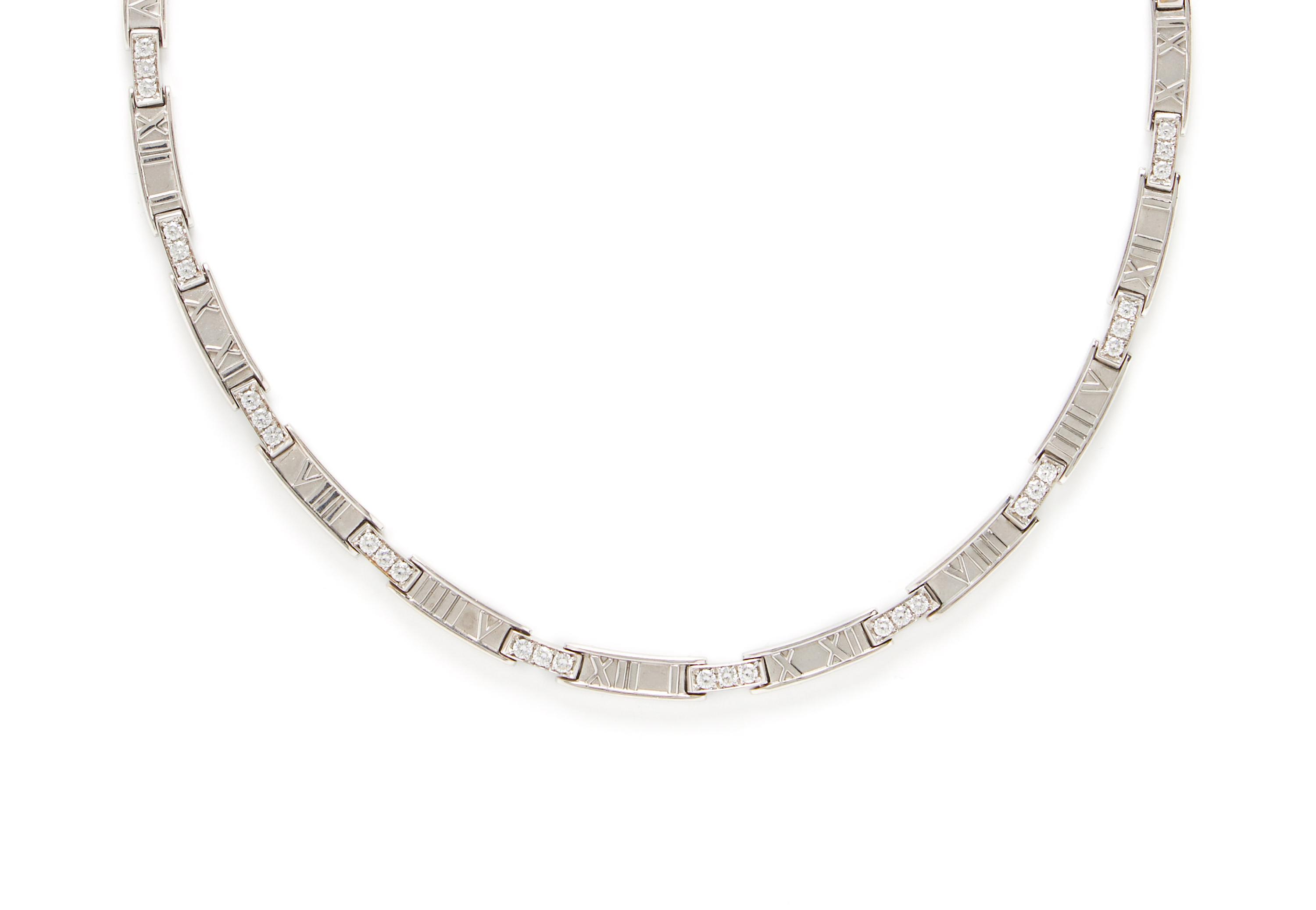 TIFFANY & CO., WHITE GOLD AND DIAMOND 'ATLAS' COLLAR NECKLACE