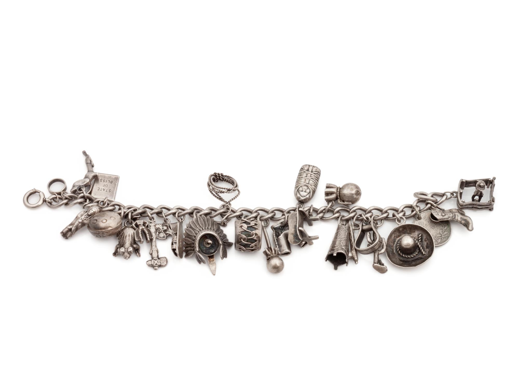 Silver Western Charm Bracelet