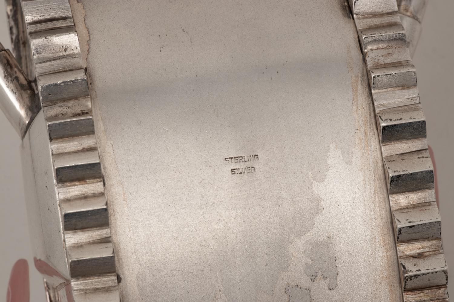 An American Silver Three-Piece Tea Service in the Form of Armored Tanks