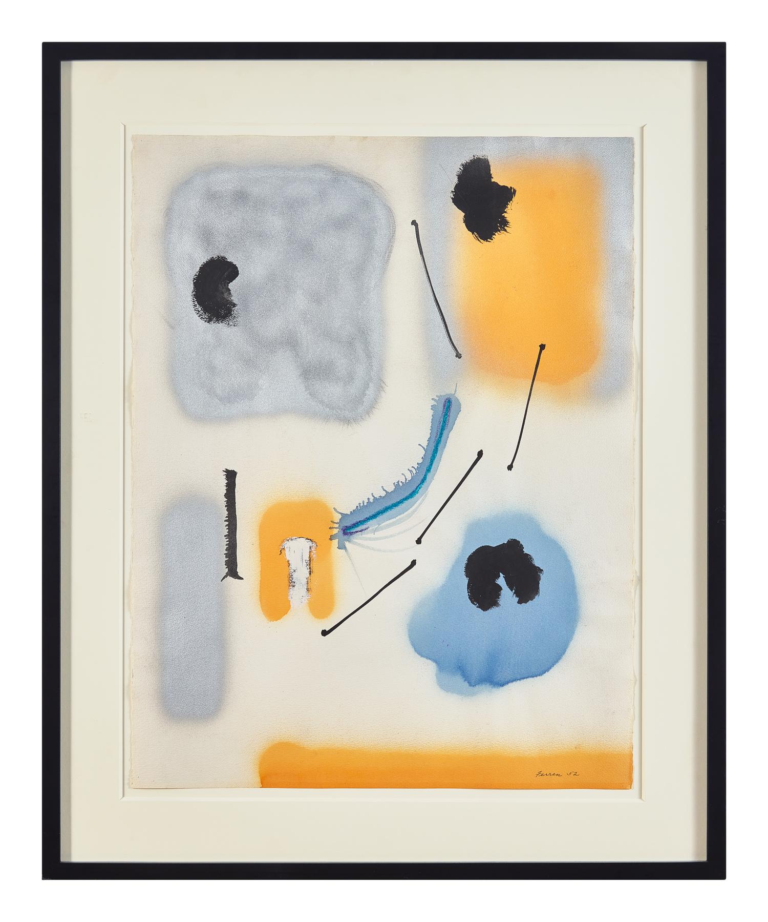Orange, Blue, Black, Silver , 1952