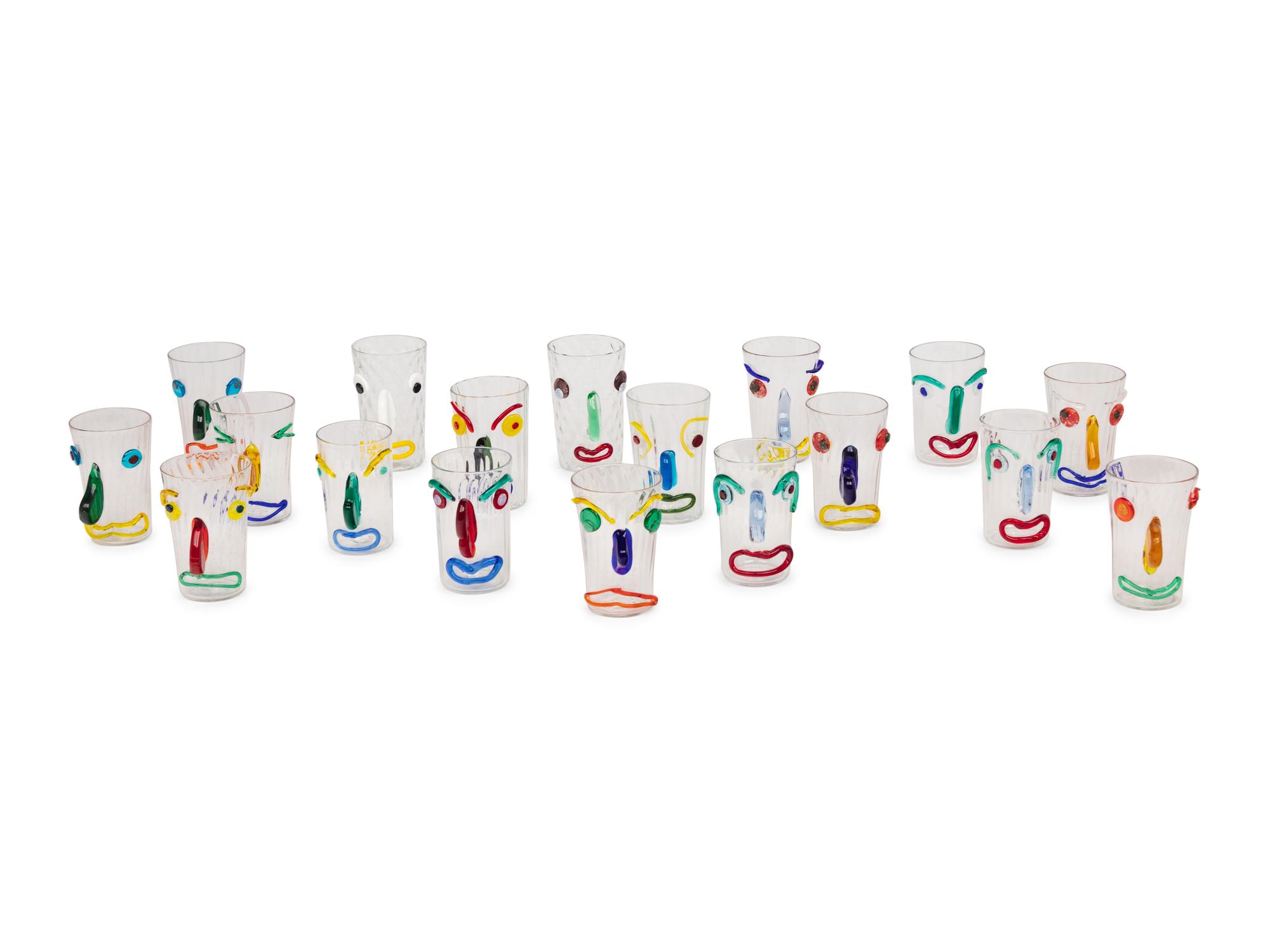 A Set of Eighteen Pauly and Co. Venetian Glass Tumblers