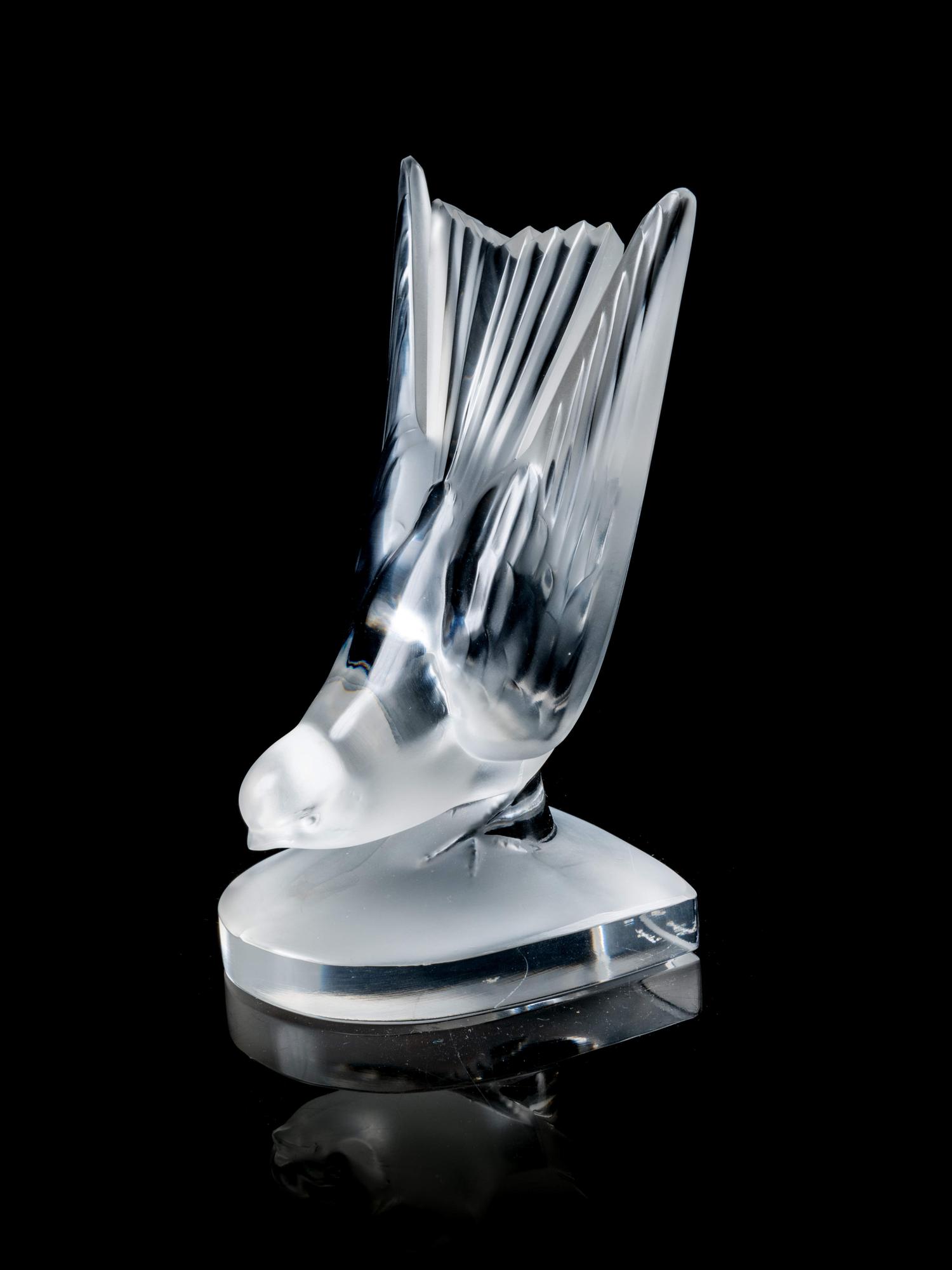 A Lalique Molded and Frosted Glass Bird