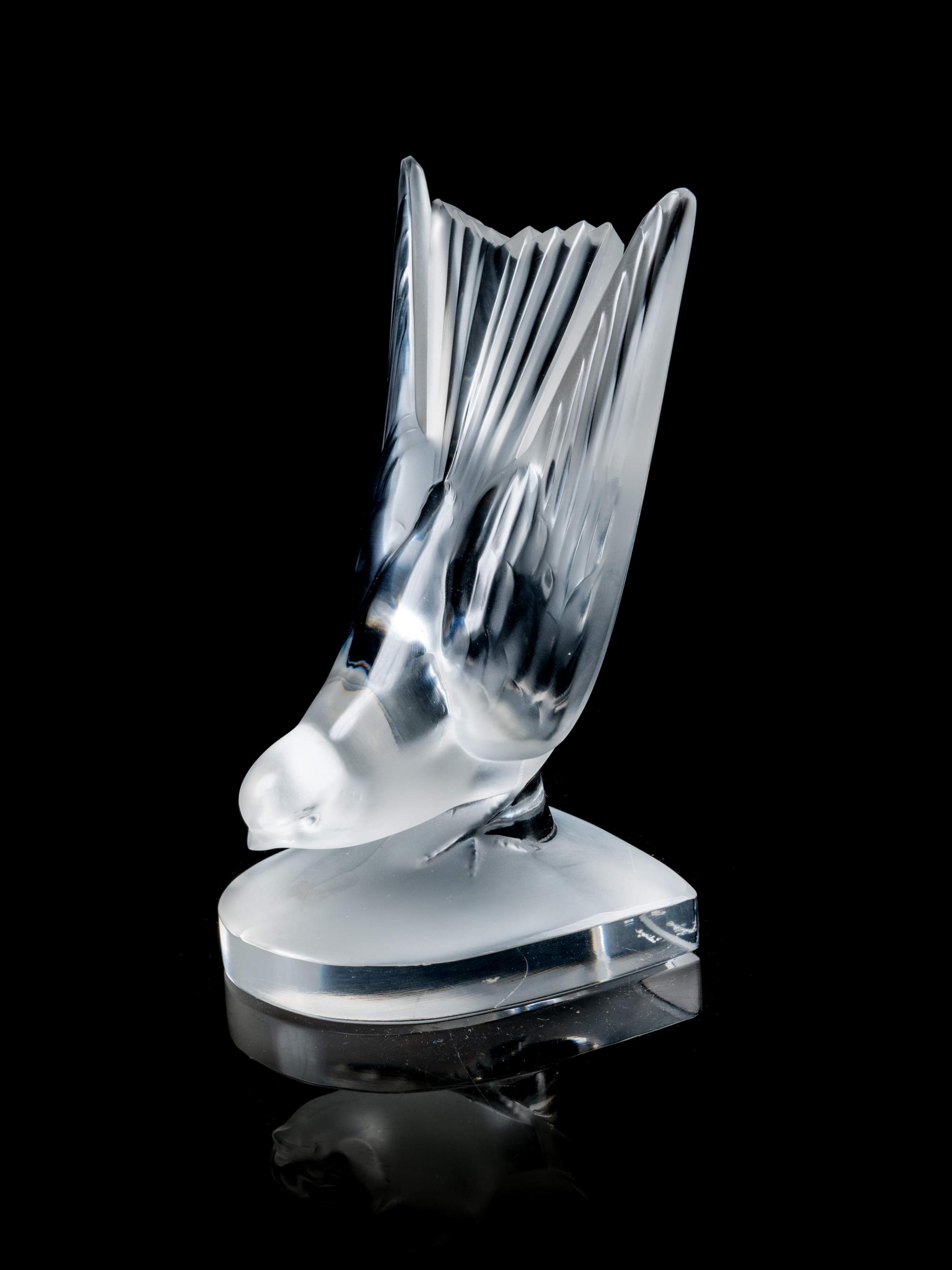 A Lalique Molded and Frosted Glass Bird