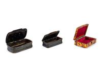 Three English Tortoise Shell Snuff Boxes
