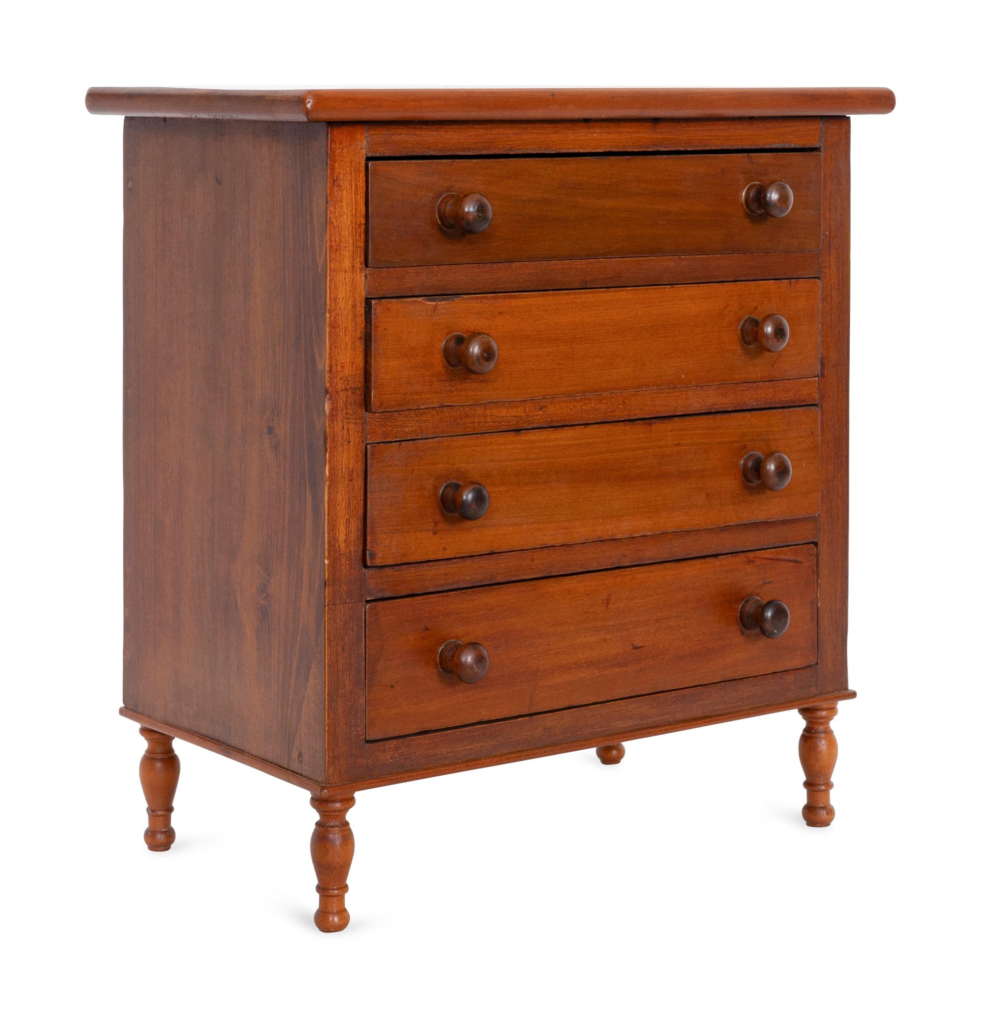 A Miniature Federal Maple and Poplar Chest of Drawers