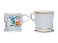 Two Barber's Porcelain Occupational Shaving Mugs
