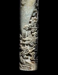 A Carved Black and White Jade Parfumier