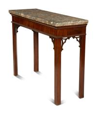 A George III Mahogany Marble-Top Side Table