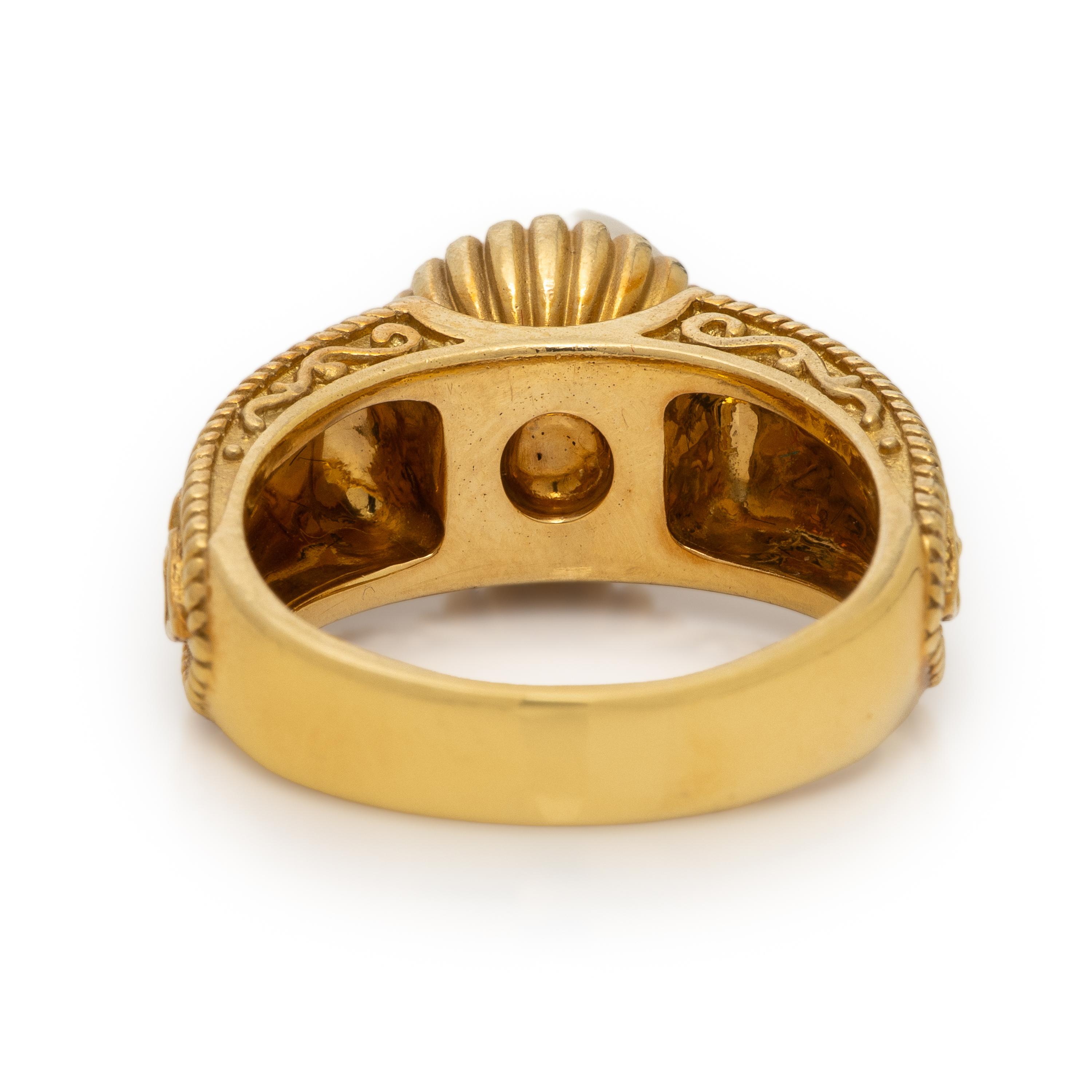 Bach, Yellow Gold and Cultured Pearl Ring