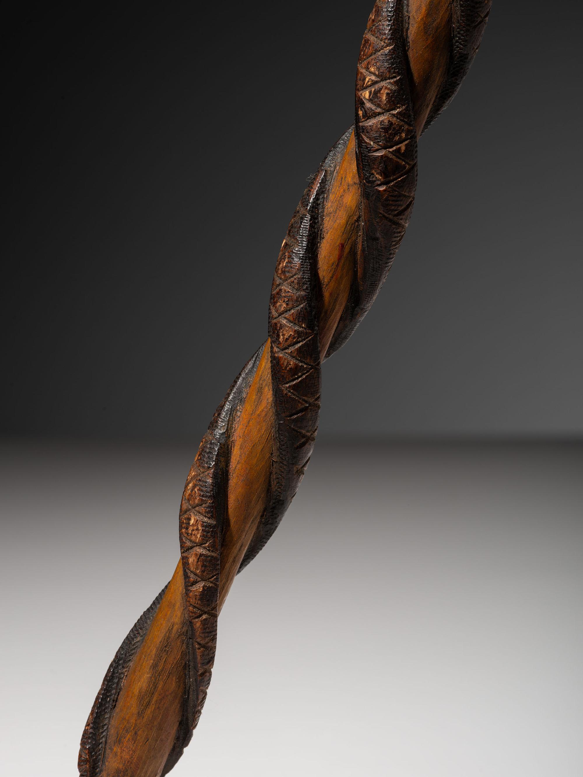 Great Lakes Carved Pipe Stem, with Snakes