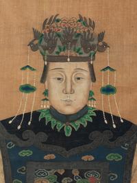 A Pair of Chinese Silk Paintings of Court Figures