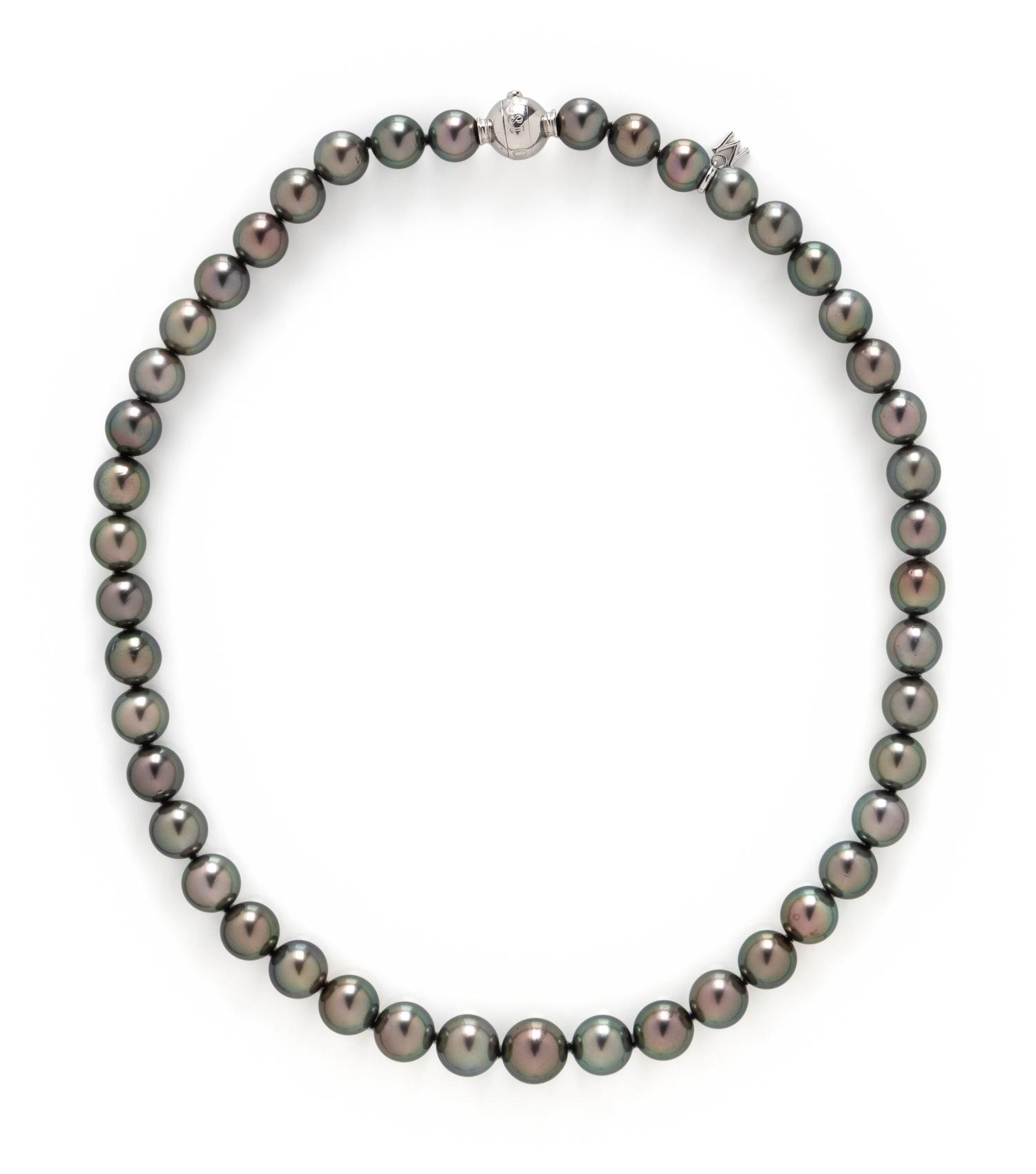 MIKIMOTO, GRAY CULTURED PEARL NECKLACE