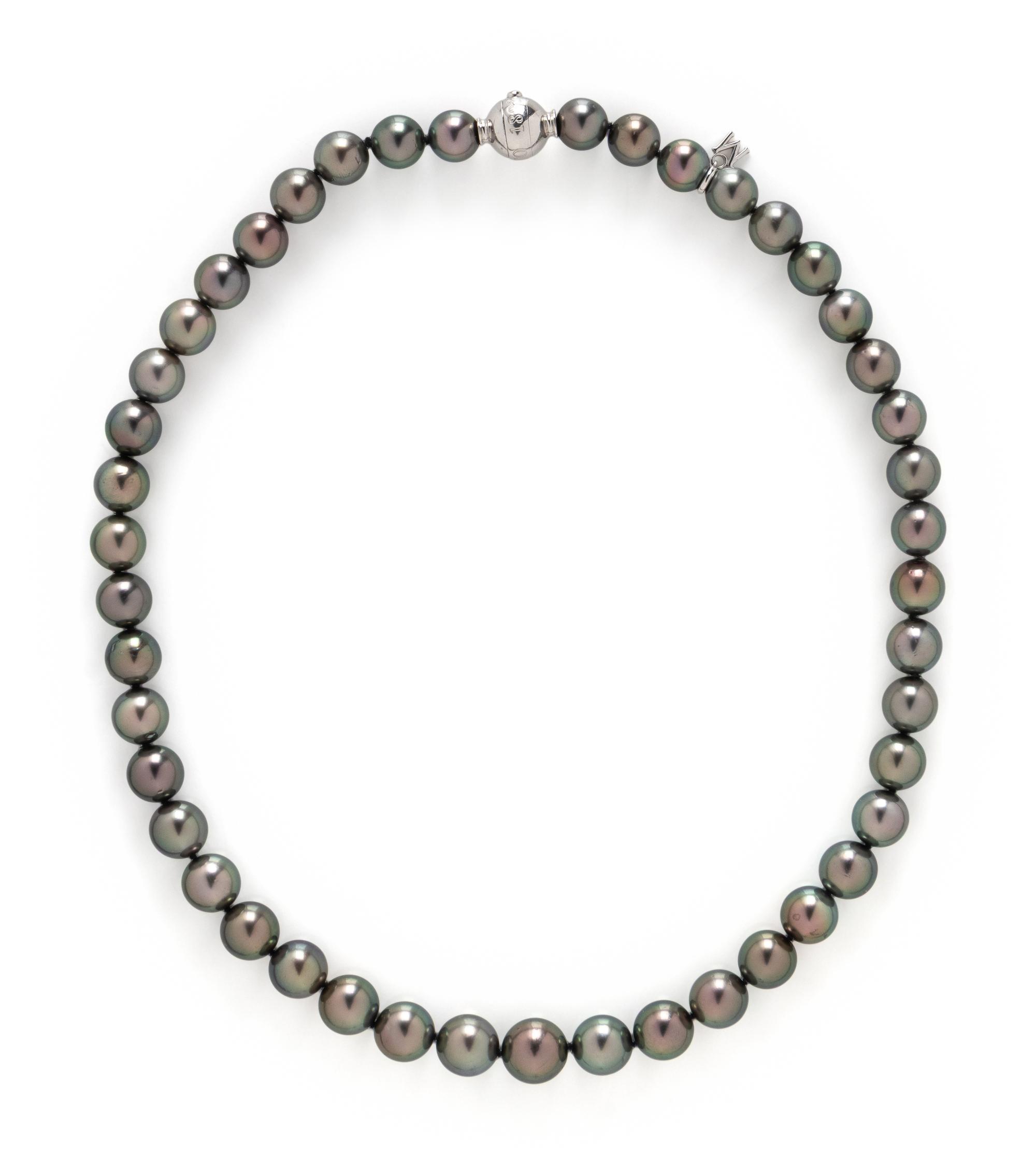 MIKIMOTO, GRAY CULTURED PEARL NECKLACE