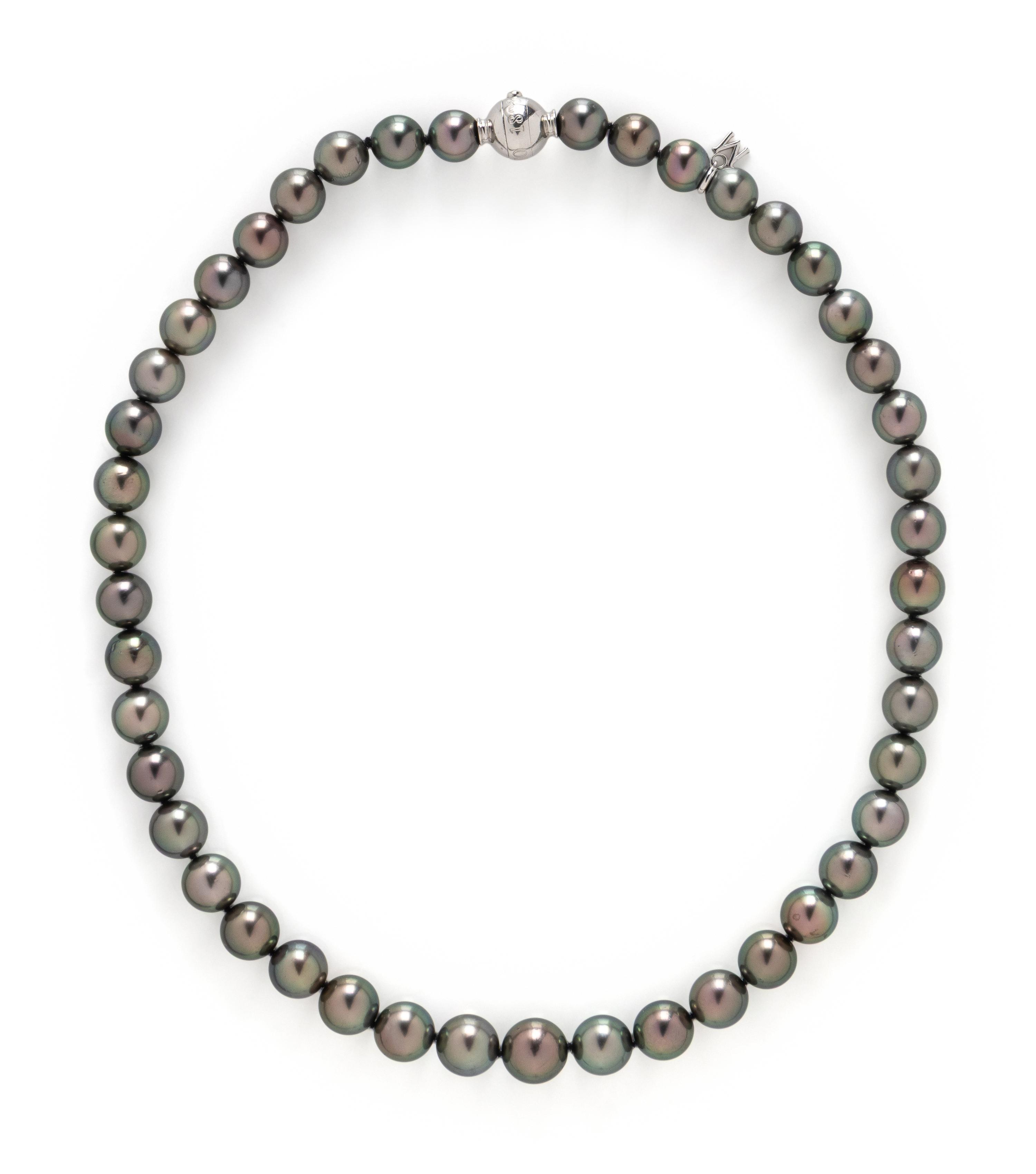 MIKIMOTO, GRAY CULTURED PEARL NECKLACE