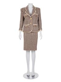 Chanel Two-Piece Houndstooth Skirt Suit, 1990s