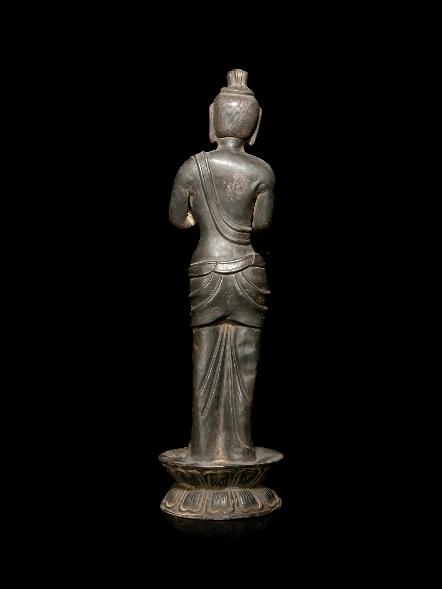 A Pewter Figure of a Standing Bodhisattva
