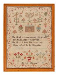 Seven Needlework Embroidered Schoolgirl's Samplers