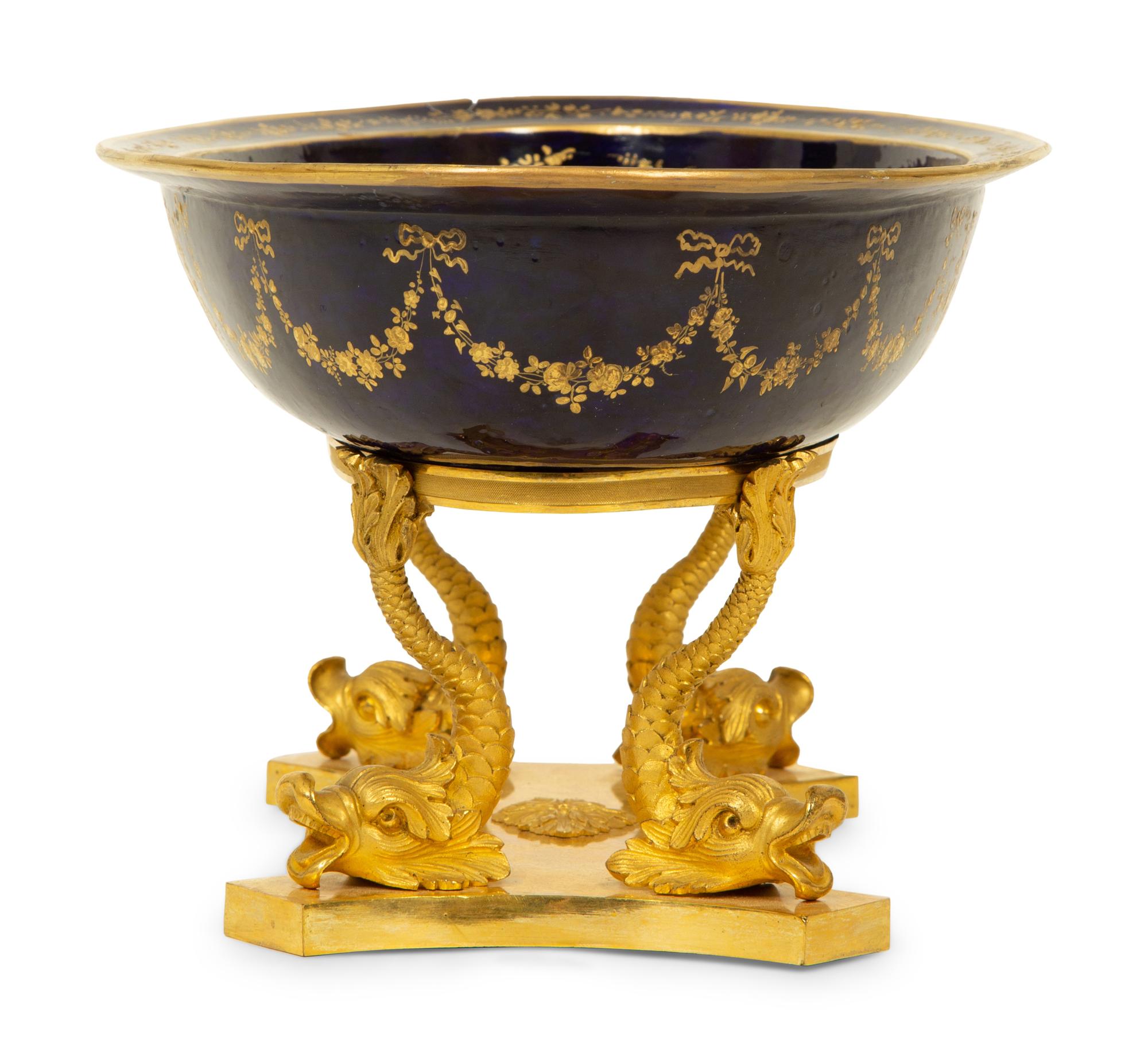 A Sevres Porcelain Bowl Mounted on Gilt Bronze Stand — 20TH CENTURY