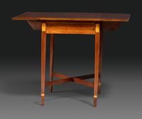A Federal Inlaid Mahogany X-Stretcher Base Pembroke Table