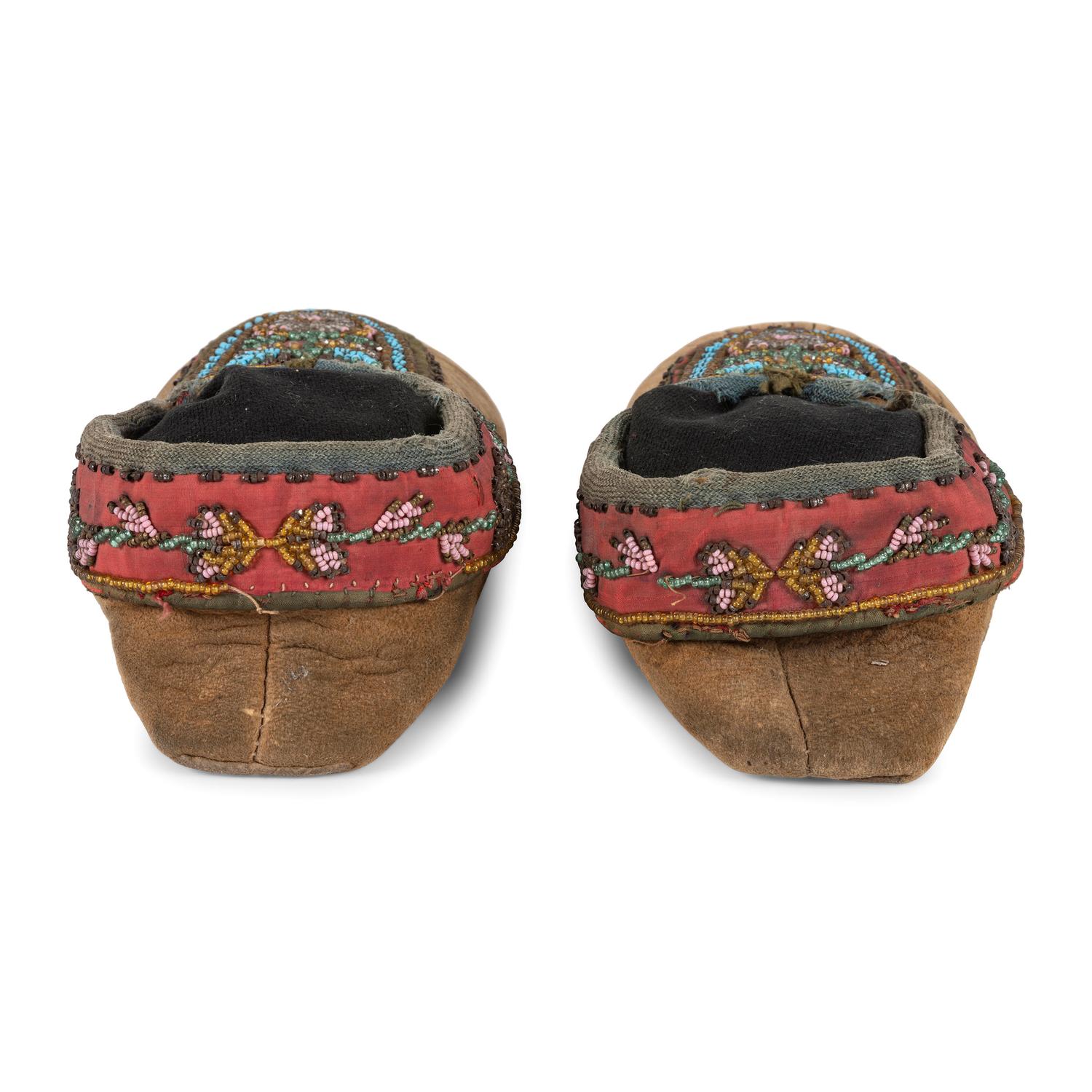 Huron and Haudenosaunee Beaded Hide Moccasins