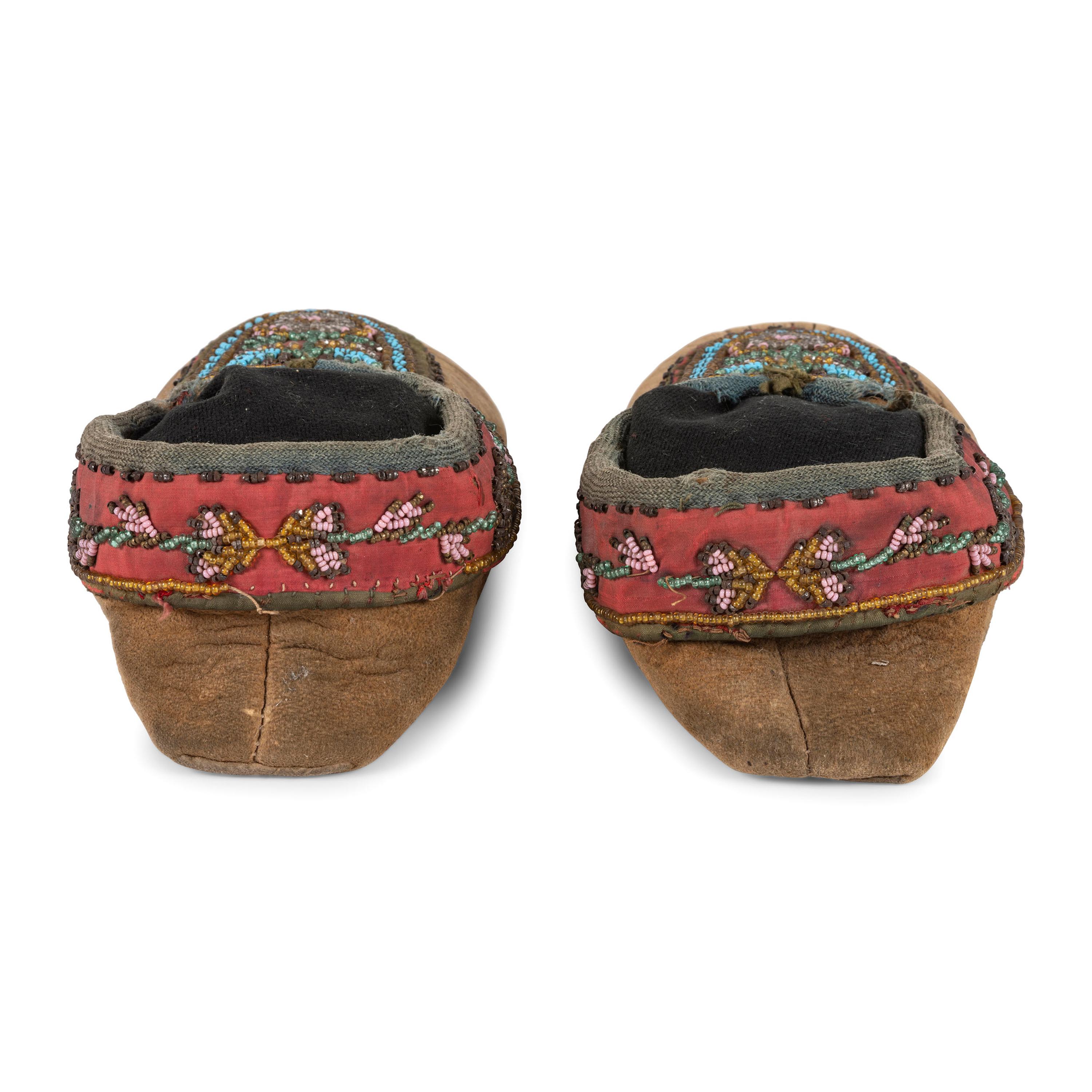 Huron and Haudenosaunee Beaded Hide Moccasins