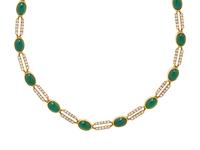 VAN CLEEF & ARPELS, CHALCEDONY AND DIAMOND NECKLACE