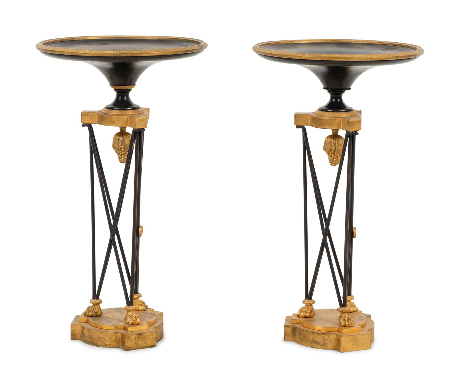 A Pair of Grand Tour Gilt and Patinated Bronze Athéniennes