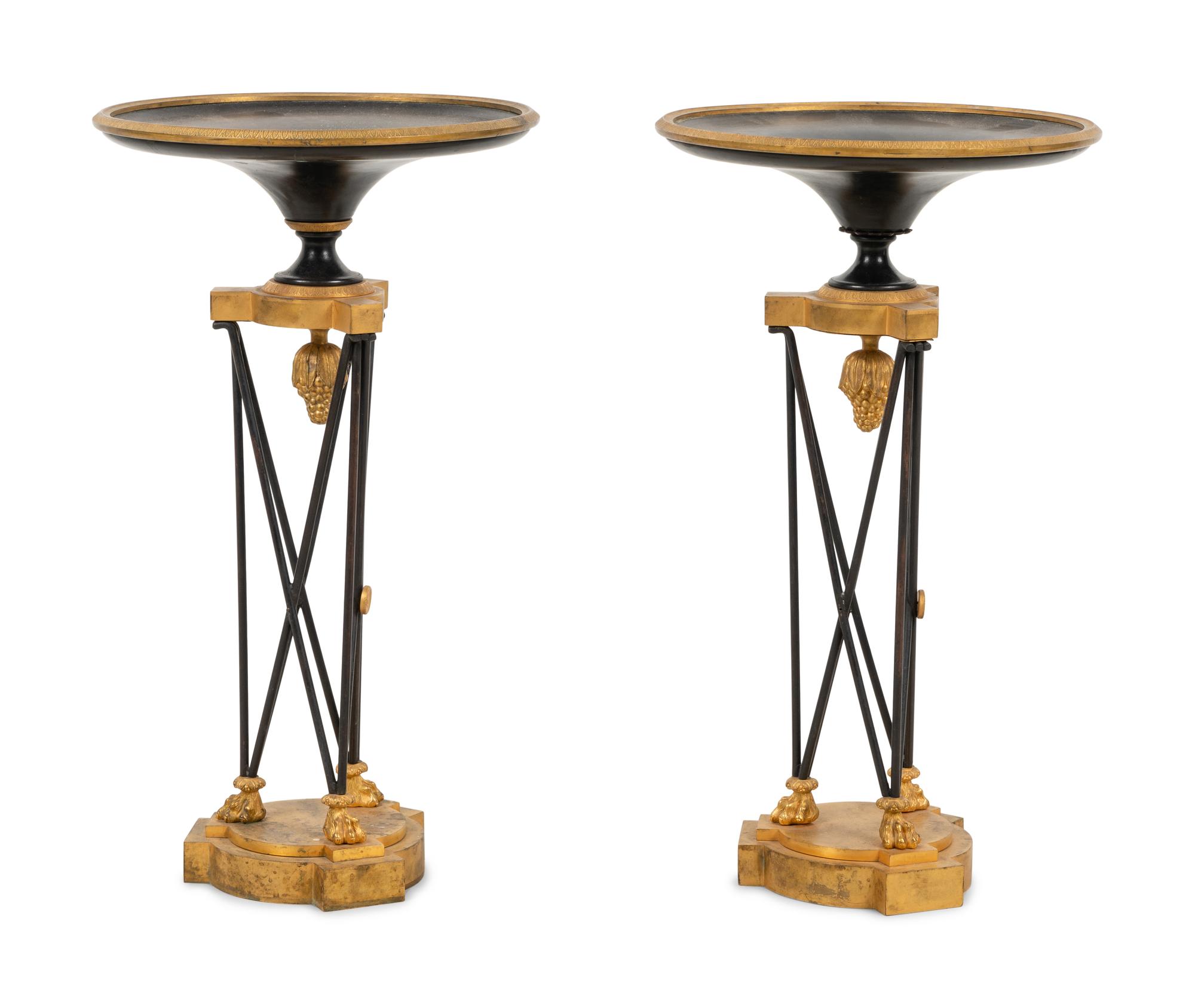 A Pair of Grand Tour Gilt and Patinated Bronze Athéniennes